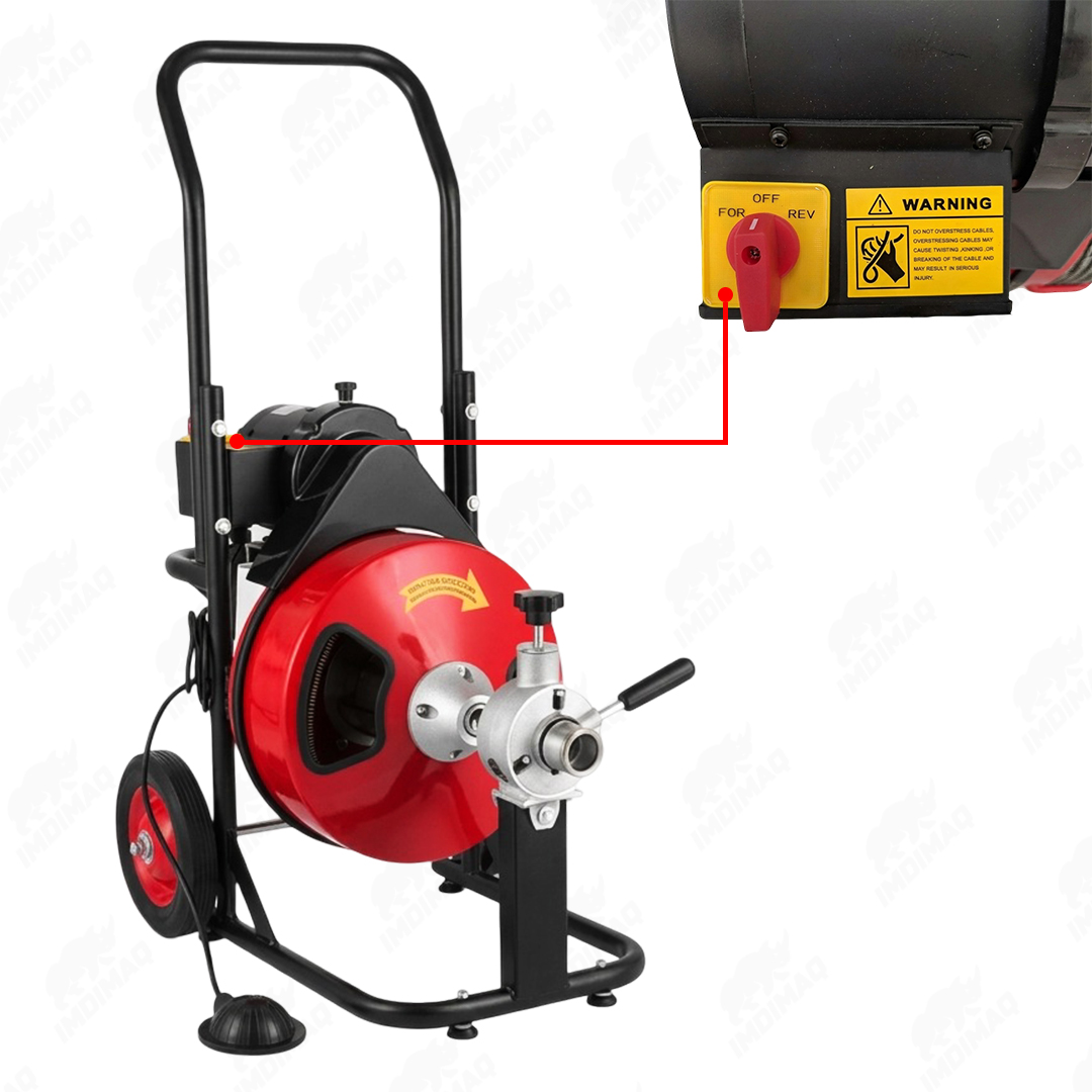 Desatorador de Tuberías Eléctrico D330ZF 616W | Máquina Destapadora Profesional 1 1/4” a 4” - Imagen 2