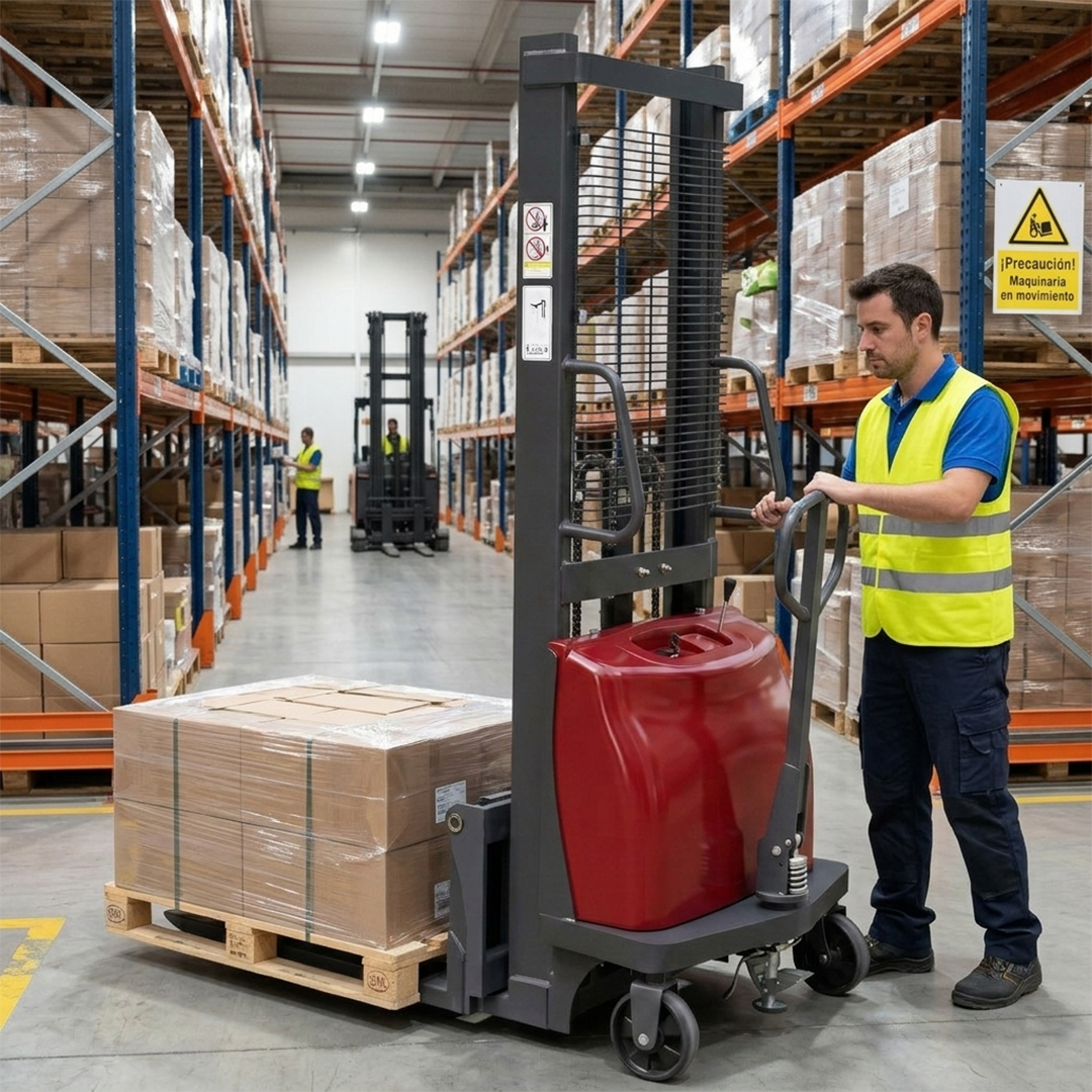 APILADOR ELÉCTRICO – CAPACIDAD DE CARGA 2,030 KG Y ELEVACIÓN DE 3 METROS - Imagen 2