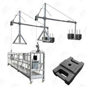 ANDAMIO COLGANTE ELECTRICO DE ALUMINIO 7.5 METROS CON CONTRAPESAS HIERRO FUNDIDO