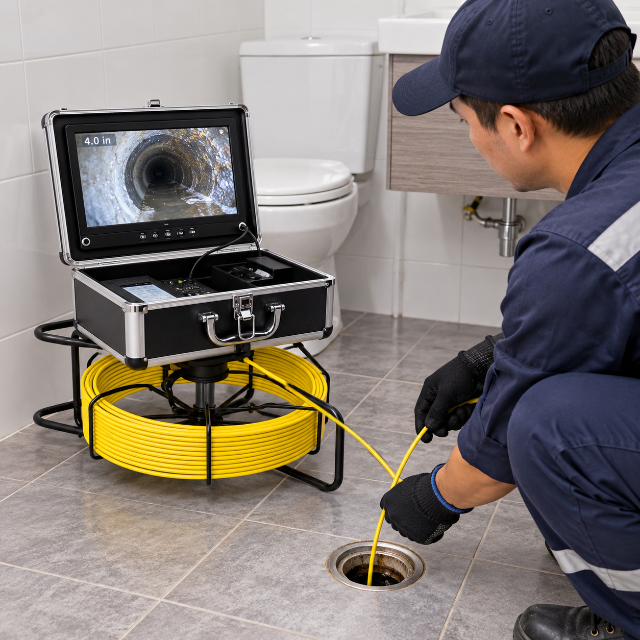 Cámara de Inspección de Tuberías 30M con Pantalla de 10” | Cámara Endoscópica Profesional - Imagen 4