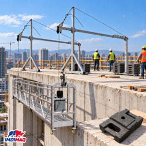 Andamio Colgante Eléctrico de Aluminio 7.5 Metros con Contrapesas Hierro Fundido