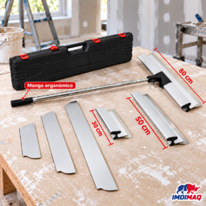 Kit de 3 Paletas Empastadoras de Acero Inoxidable con Extensión Telescópica 2M